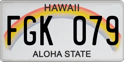 HI license plate FGK079