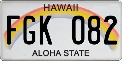 HI license plate FGK082