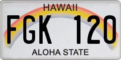 HI license plate FGK120