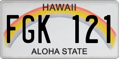 HI license plate FGK121