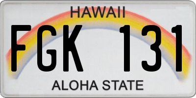 HI license plate FGK131
