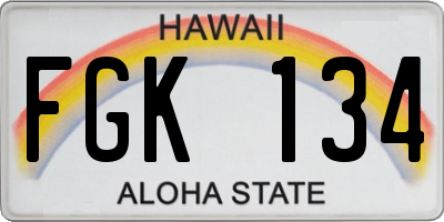 HI license plate FGK134