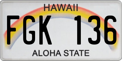 HI license plate FGK136