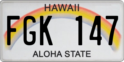 HI license plate FGK147