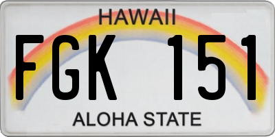 HI license plate FGK151