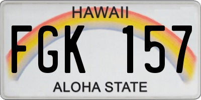 HI license plate FGK157