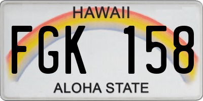 HI license plate FGK158