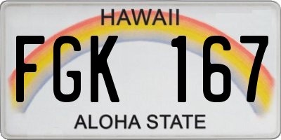 HI license plate FGK167