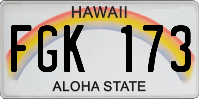 HI license plate FGK173