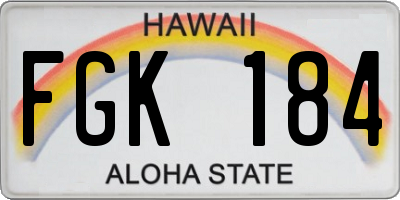 HI license plate FGK184
