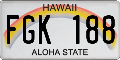 HI license plate FGK188