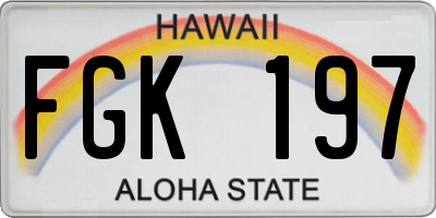 HI license plate FGK197