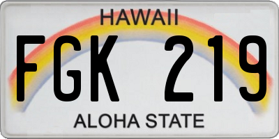HI license plate FGK219