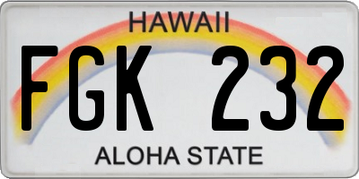 HI license plate FGK232