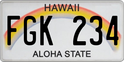 HI license plate FGK234
