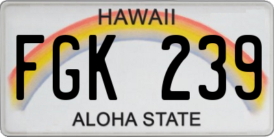 HI license plate FGK239