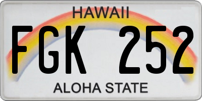 HI license plate FGK252