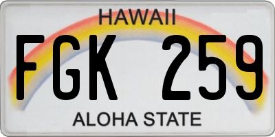 HI license plate FGK259