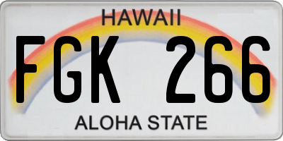 HI license plate FGK266
