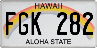 HI license plate FGK282