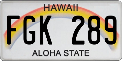 HI license plate FGK289