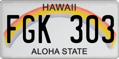 HI license plate FGK303