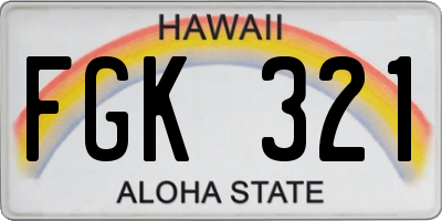 HI license plate FGK321