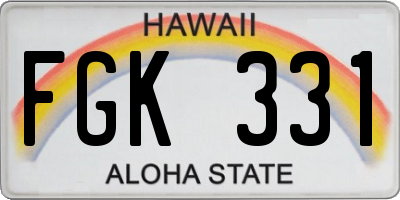 HI license plate FGK331
