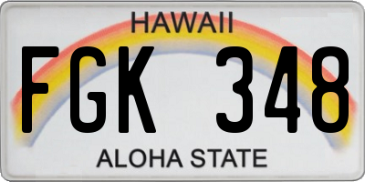 HI license plate FGK348