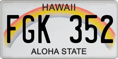 HI license plate FGK352