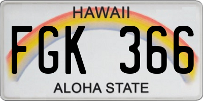 HI license plate FGK366