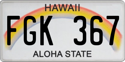 HI license plate FGK367