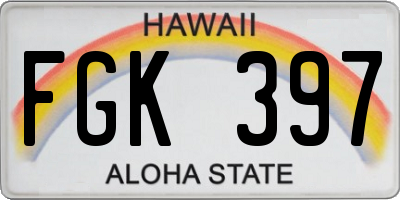 HI license plate FGK397