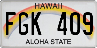 HI license plate FGK409