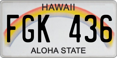 HI license plate FGK436