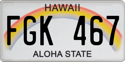 HI license plate FGK467