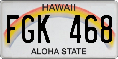 HI license plate FGK468