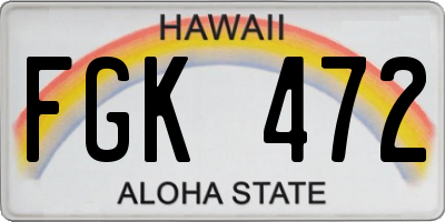 HI license plate FGK472