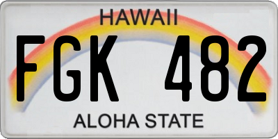 HI license plate FGK482
