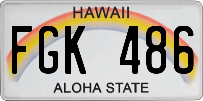 HI license plate FGK486