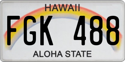 HI license plate FGK488