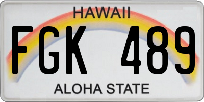 HI license plate FGK489
