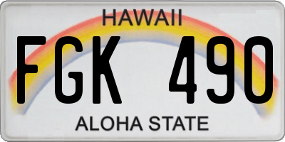 HI license plate FGK490