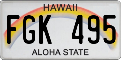 HI license plate FGK495