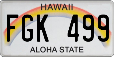 HI license plate FGK499