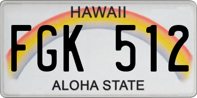 HI license plate FGK512