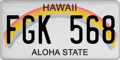 HI license plate FGK568