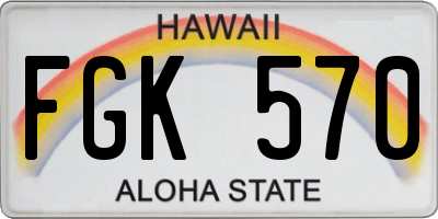 HI license plate FGK570