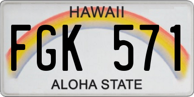 HI license plate FGK571