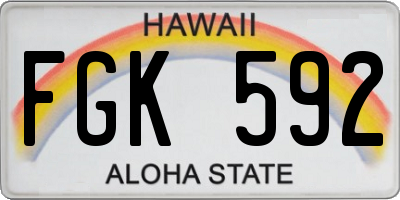 HI license plate FGK592